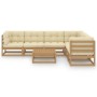 Garden furniture set 7 pcs honey brown pine wood cushions by vidaXL, Garden sets - Ref: Foro24-3076792, Price: 767,29 €, Disc...