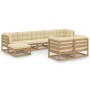Gartenmöbel-Set 9-tlg. Kissen aus honigbraunem Kiefernholz von vidaXL, Gartensets - Ref: Foro24-3077157, Preis: 925,78 €, Rab...