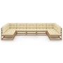 Gartenmöbel-Set 9-tlg. Kissen aus honigbraunem Kiefernholz von vidaXL, Gartensets - Ref: Foro24-3077197, Preis: 975,88 €, Rab...