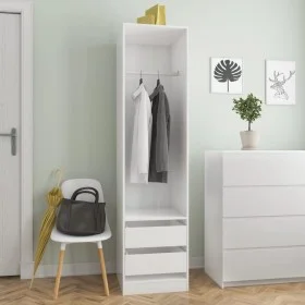Glänzend weißer Sperrholzschrank mit Schubladen 50x50x200 cm von vidaXL, Kleiderschränke - Ref: Foro24-800618, Preis: 146,80 ...