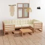 Gartenmöbel-Set 7-tlg. Kissen aus honigbraunem Kiefernholz von vidaXL, Gartensets - Ref: Foro24-3077302, Preis: 739,48 €, Rab...