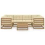 Garden furniture set 7 pcs honey brown pine wood cushions by vidaXL, Garden sets - Ref: Foro24-3077302, Price: 739,48 €, Disc...