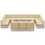 Gartenmöbel-Set 13-tlg. Kissen aus honigbraunem Kiefernholz von vidaXL, Gartensets - Ref: Foro24-3077287, Preis: 1,00 €, Raba...