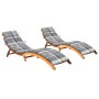 Sonnenliegen 2 Einheiten mit Auflagen aus massivem Akazienholz von vidaXL, Liegen - Ref: Foro24-3077375, Preis: 354,83 €, Rab...