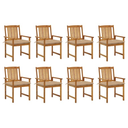 Gartenstühle mit Kissen 8 Stück aus massivem Akazienholz von vidaXL, Gartenstühle - Ref: Foro24-3078196, Preis: 640,62 €, Rab...