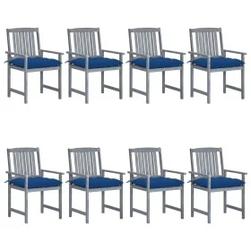 Garden chairs with cushions 8 pcs solid gray acacia wood by vidaXL, Garden chairs - Ref: Foro24-3078259, Price: 543,46 €, Dis...