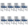 Garden chairs with cushions 8 pcs solid gray acacia wood by vidaXL, Garden chairs - Ref: Foro24-3078259, Price: 548,58 €, Dis...