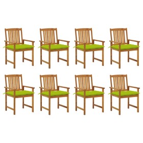 Sillas de jardín con cojines 8 uds madera maciza de acacia de vidaXL, Sillas de jardín - Ref: Foro24-3078204, Precio: 654,14 ...