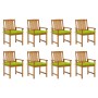 Gartenstühle mit Kissen 8 Stück aus massivem Akazienholz von vidaXL, Gartenstühle - Ref: Foro24-3078204, Preis: 654,14 €, Rab...