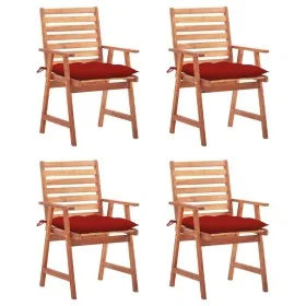 Garden dining chairs and cushions 4 pcs solid acacia wood by vidaXL, Garden chairs - Ref: Foro24-3078341, Price: 307,96 €, Di...