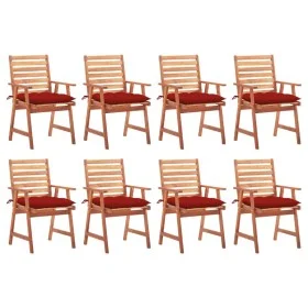 Sillas comedor de jardín y cojines 8 uds madera maciza acacia de vidaXL, Sillas de jardín - Ref: Foro24-3078395, Precio: 554,...