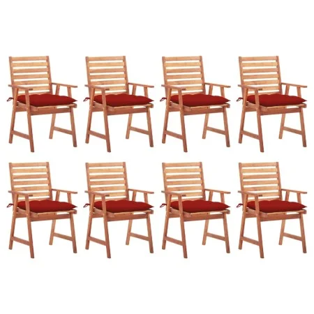 Garden dining chairs and cushions 8 units solid acacia wood by vidaXL, Garden chairs - Ref: Foro24-3078395, Price: 554,35 €, ...