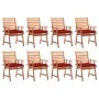 Garden dining chairs and cushions 8 units solid acacia wood by vidaXL, Garden chairs - Ref: Foro24-3078395, Price: 554,35 €, ...