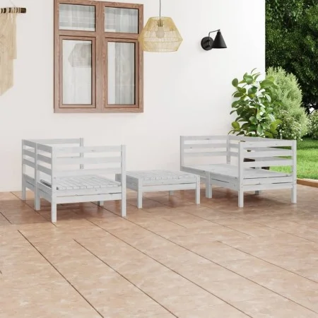 Gartenmöbel-Set 5-teilig aus massivem weißem Kiefernholz von vidaXL, Gartensets - Ref: Foro24-3082398, Preis: 254,15 €, Rabat...