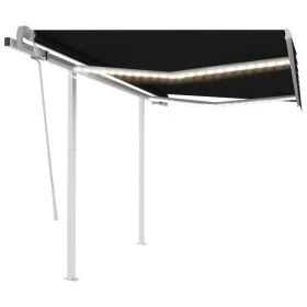 Manual retractable awning with anthracite gray LED light 3x2.5 m by vidaXL, Awnings - Ref: Foro24-3069904, Price: 364,05 €, D...