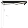 Manual retractable awning with anthracite gray LED light 3x2.5 m by vidaXL, Awnings - Ref: Foro24-3069904, Price: 364,05 €, D...