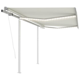 Automatic awning with LED and wind sensor cream 3x2.5 m by vidaXL, Awnings - Ref: Foro24-3069912, Price: 594,81 €, Discount: %