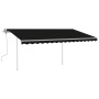 Toldo retráctil manual con luz LED gris antracita 4x3 m de vidaXL, Toldos - Ref: Foro24-3069944, Precio: 459,93 €, Descuento: %