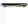 Manual retractable awning with anthracite gray LED light 4x3 m by vidaXL, Awnings - Ref: Foro24-3069944, Price: 469,06 €, Dis...