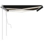 Toldo retráctil manual con luz LED gris antracita 4x3 m de vidaXL, Toldos - Ref: Foro24-3069944, Precio: 459,93 €, Descuento: %