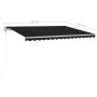 Toldo retráctil manual con luz LED gris antracita 4x3 m de vidaXL, Toldos - Ref: Foro24-3069944, Precio: 459,93 €, Descuento: %
