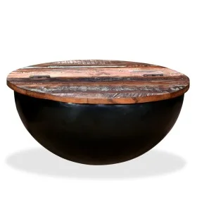 Schwarzer schalenförmiger Couchtisch aus recyceltem Massivholz von vidaXL, Couchtisch - Ref: Foro24-245259, Preis: 112,65 €, ...
