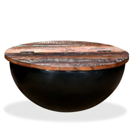 Black recycled solid wood bowl-shaped coffee table by vidaXL, Coffee table - Ref: Foro24-245259, Price: 112,65 €, Discount: %