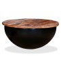 Schwarzer schalenförmiger Couchtisch aus recyceltem Massivholz von vidaXL, Couchtisch - Ref: Foro24-245259, Preis: 113,16 €, ...