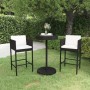 3-piece garden bar furniture set and black synthetic rattan cushions by vidaXL, Garden sets - Ref: Foro24-3094772, Price: 246...