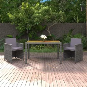 3-piece garden dining set with gray synthetic rattan cushions by vidaXL, Garden sets - Ref: Foro24-3095500, Price: 262,64 €, ...
