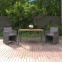 3-piece garden dining set with gray synthetic rattan cushions by vidaXL, Garden sets - Ref: Foro24-3095500, Price: 262,64 €, ...