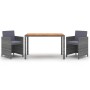 3-piece garden dining set with gray synthetic rattan cushions by vidaXL, Garden sets - Ref: Foro24-3095500, Price: 267,19 €, ...