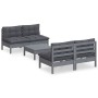 Muebles de jardín 5 pzas con cojines antracita madera de pino