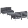 Muebles de jardín 5 pzas con cojines antracita madera de pino