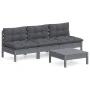 Garden furniture 4 pieces with anthracite pine wood cushions by vidaXL, Garden sets - Ref: Foro24-3096084, Price: 321,15 €, D...
