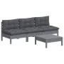 Garden furniture 4 pieces with anthracite pine wood cushions by vidaXL, Garden sets - Ref: Foro24-3096084, Price: 321,15 €, D...