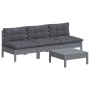 Gartenmöbel 4-teilig mit anthrazitfarbenen Kiefernholzkissen von vidaXL, Gartensets - Ref: Foro24-3096084, Preis: 294,11 €, R...
