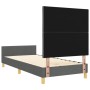 Estructura de cama con cabecera Gris oscuro 90 x 200 cm tela