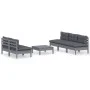 Garden furniture 6 pieces with anthracite pine wood cushions by vidaXL, Garden sets - Ref: Foro24-3096090, Price: 489,53 €, D...