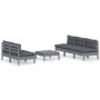 Gartenmöbel 6-teilig mit anthrazitfarbenen Kiefernholzkissen von vidaXL, Gartensets - Ref: Foro24-3096090, Preis: 460,67 €, R...