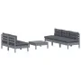 Garden furniture 6 pieces with anthracite pine wood cushions by vidaXL, Garden sets - Ref: Foro24-3096090, Price: 489,53 €, D...