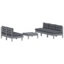 Gartenmöbel 6-teilig mit anthrazitfarbenen Kiefernholzkissen von vidaXL, Gartensets - Ref: Foro24-3096090, Preis: 460,67 €, R...