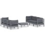 Gartenmöbel 7-teilig mit anthrazitfarbenen Kiefernholzkissen von vidaXL, Gartensets - Ref: Foro24-3096120, Preis: 584,67 €, R...
