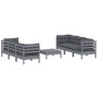 Gartenmöbel 7-teilig mit anthrazitfarbenen Kiefernholzkissen von vidaXL, Gartensets - Ref: Foro24-3096120, Preis: 584,67 €, R...