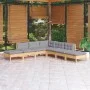 Gartenmöbel-Set 7-teilig und Kissen aus grauem Kiefernholz von vidaXL, Gartensets - Ref: Foro24-3096321, Preis: 523,22 €, Rab...