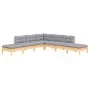 Garden furniture set 7 pieces and gray pine wood cushions by vidaXL, Garden sets - Ref: Foro24-3096321, Price: 522,60 €, Disc...