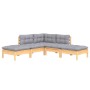 5-piece garden furniture set and gray pine wood cushions by vidaXL, Garden sets - Ref: Foro24-3096309, Price: 348,73 €, Disco...