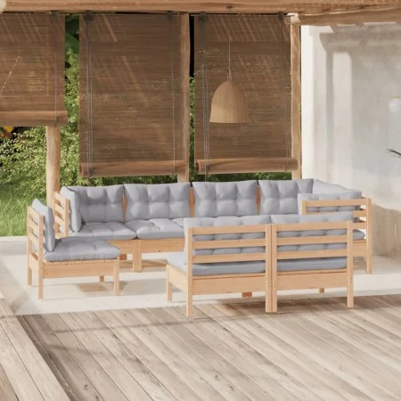 Gartenmöbel-Set 8-teilig und Kissen aus massivem Kiefernholz von vidaXL, Gartensets - Ref: Foro24-3096465, Preis: 671,96 €, R...