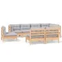 Gartenmöbel-Set 8-teilig und Kissen aus massivem Kiefernholz von vidaXL, Gartensets - Ref: Foro24-3096465, Preis: 671,96 €, R...