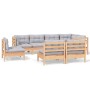 Gartenmöbel-Set 8-teilig und Kissen aus massivem Kiefernholz von vidaXL, Gartensets - Ref: Foro24-3096465, Preis: 670,74 €, R...